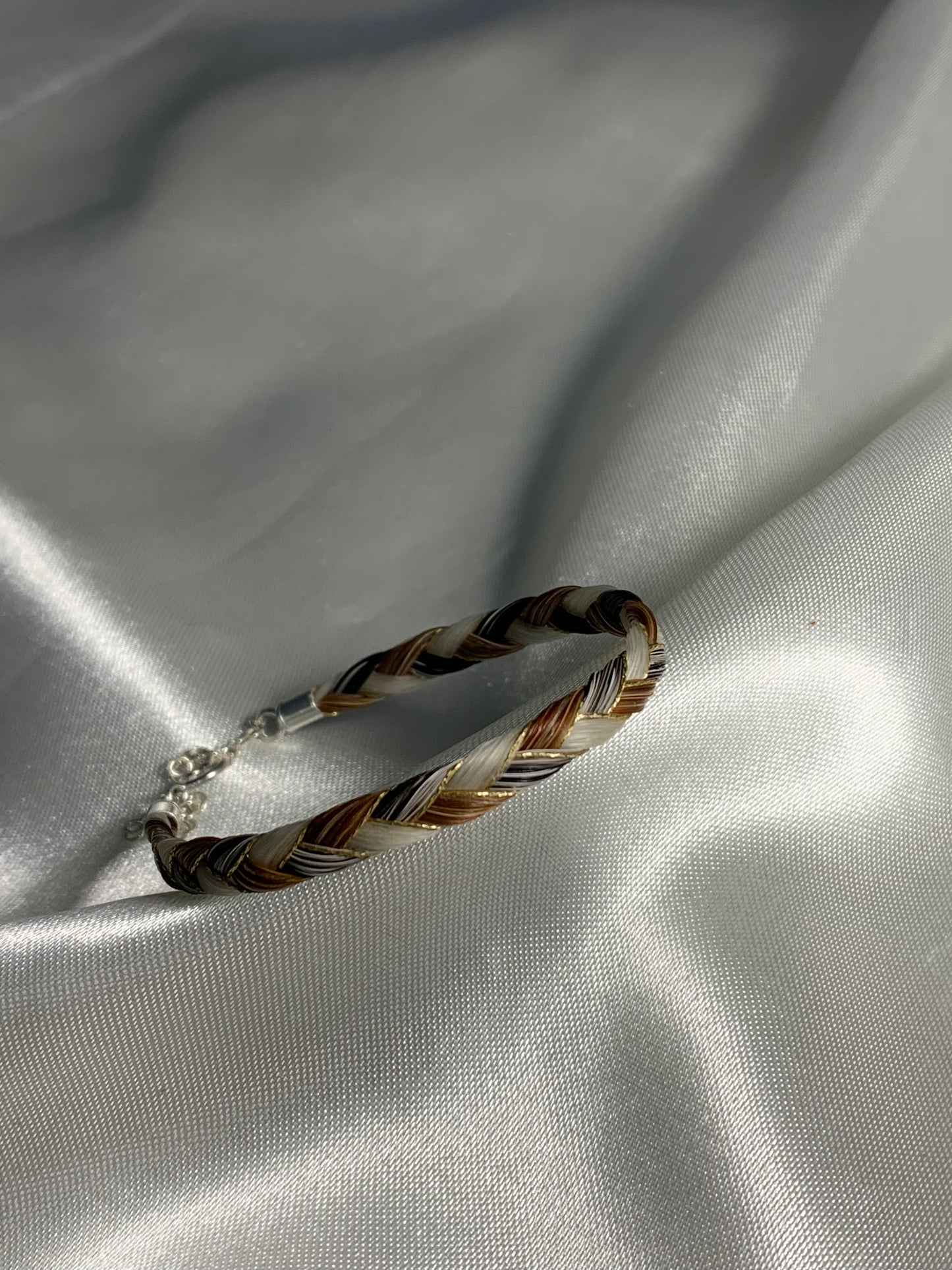 Bandeau Réversible En Crin De Cheval, 2 Couleurs (marron/bleu Turquoise), Fait Main Aux États-Unis