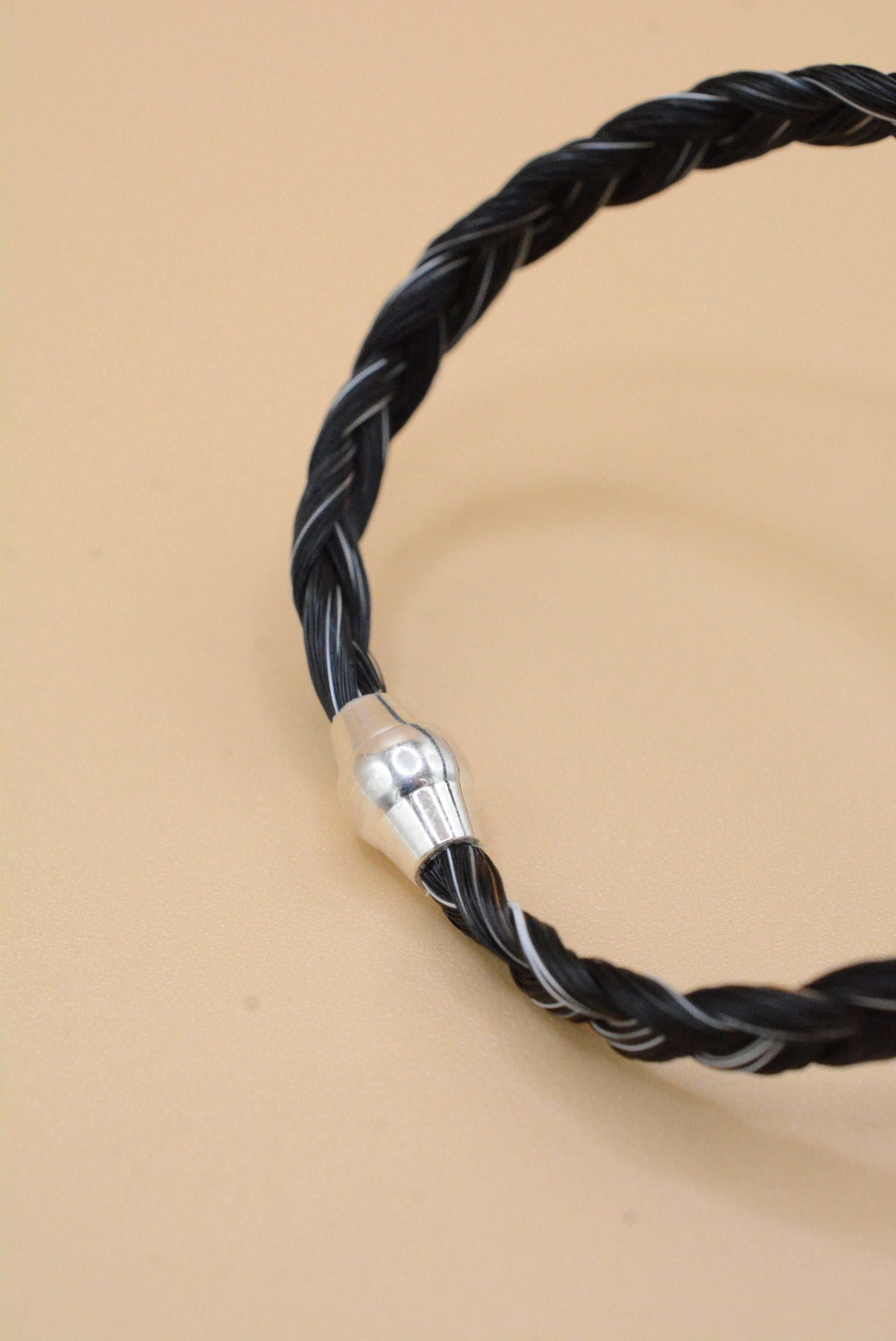 Bracelet homme en crins de cheval